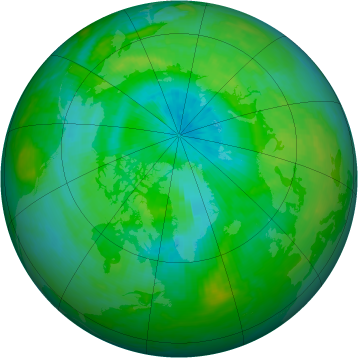 Arctic ozone map for 16 August 1984